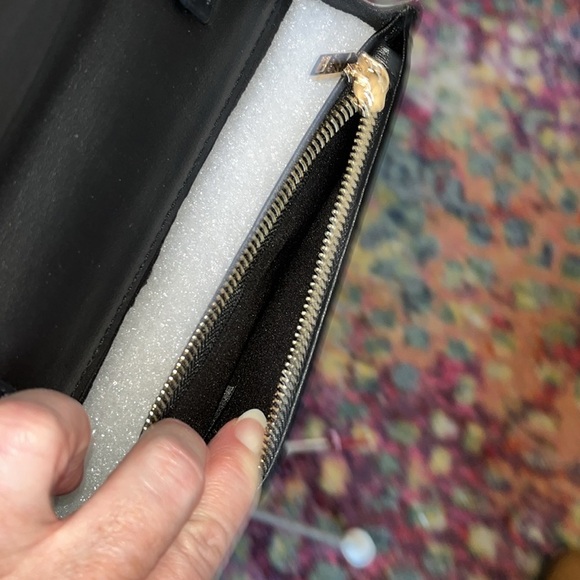 Bebe  Crossbody Clutch Bag  vegan leather, gold tone HW  braided chain added NWT - Picture 9 of 15